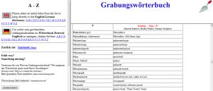 Screenshot Grabungswörterbuch